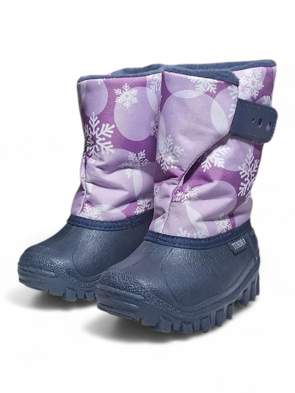 Tundra Quebec Youth Girl’s Purple Dots Snowflakes Snow Boots Size 6